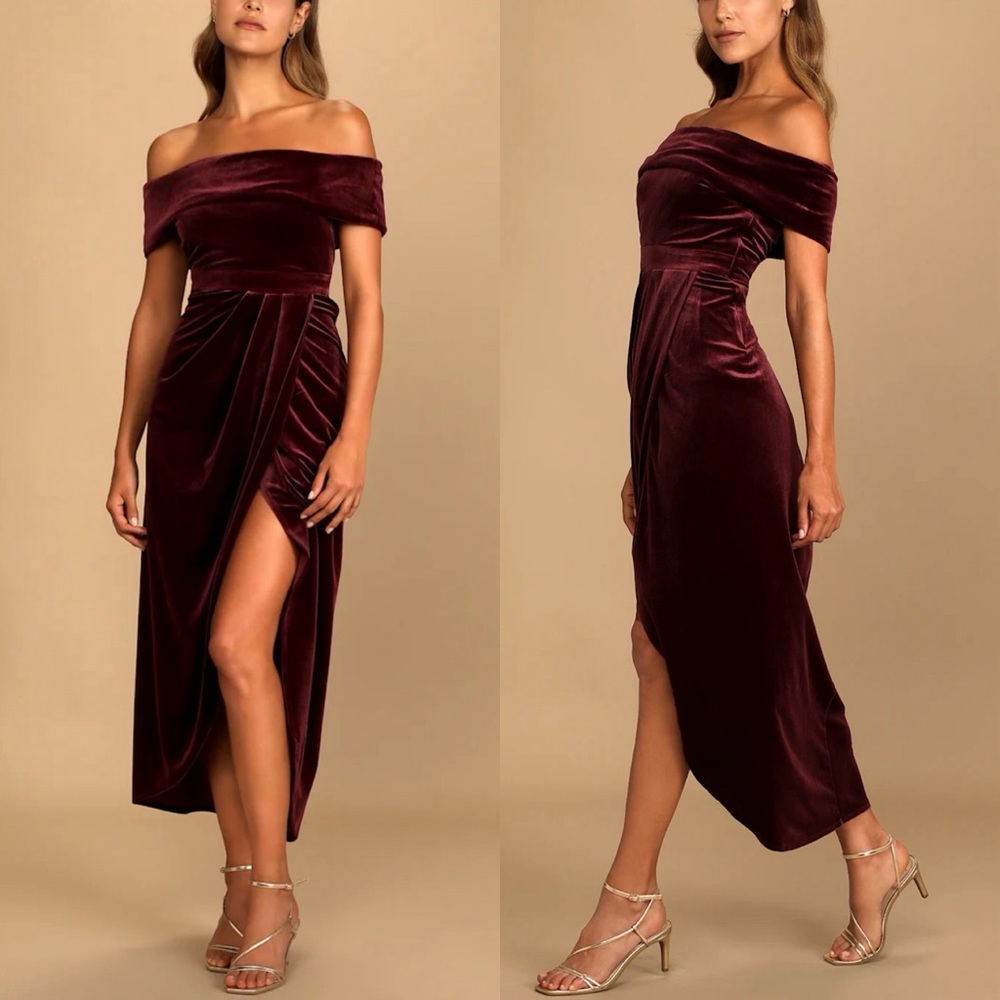 Lulu’s Velvet Off The Shoulder Dress